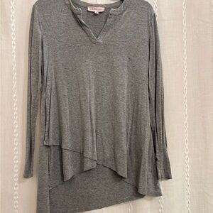 Philosophy Gray Asymmetrical Top